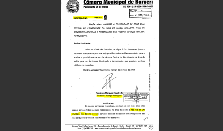 Indicação mais esdrúxula da sessão 22/2023 é do vereador Rodrigo Rodrigues.