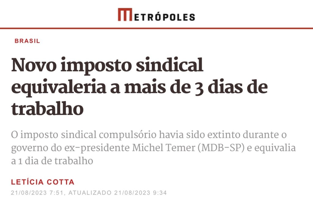 Imposto Sindical ressuscitado por Lula: ministro do Trabalho diz que "é pela democracia".