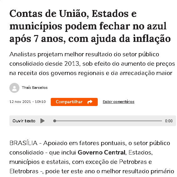 Contas de estados e municípios fecham no azul durante governo Bolsonaro.