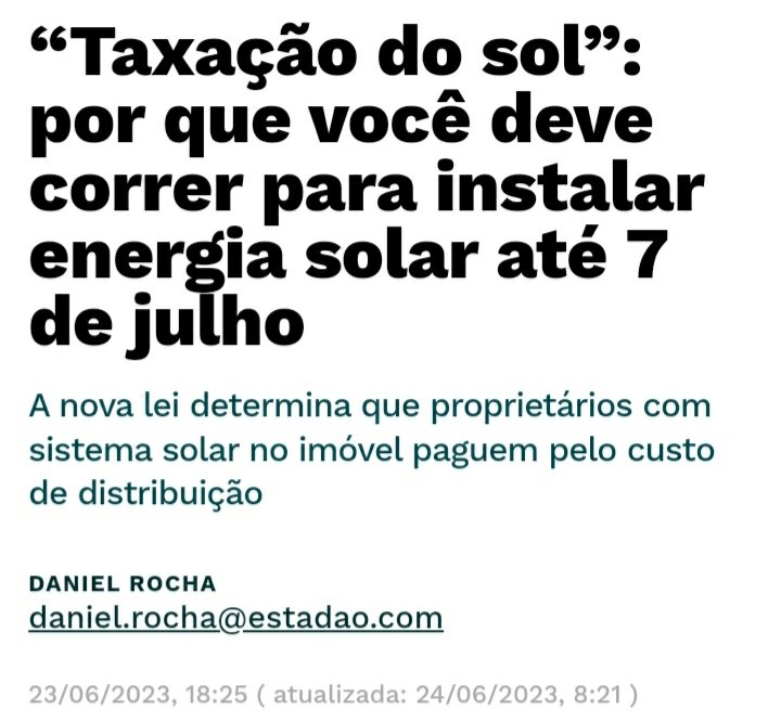 Taxa do sol